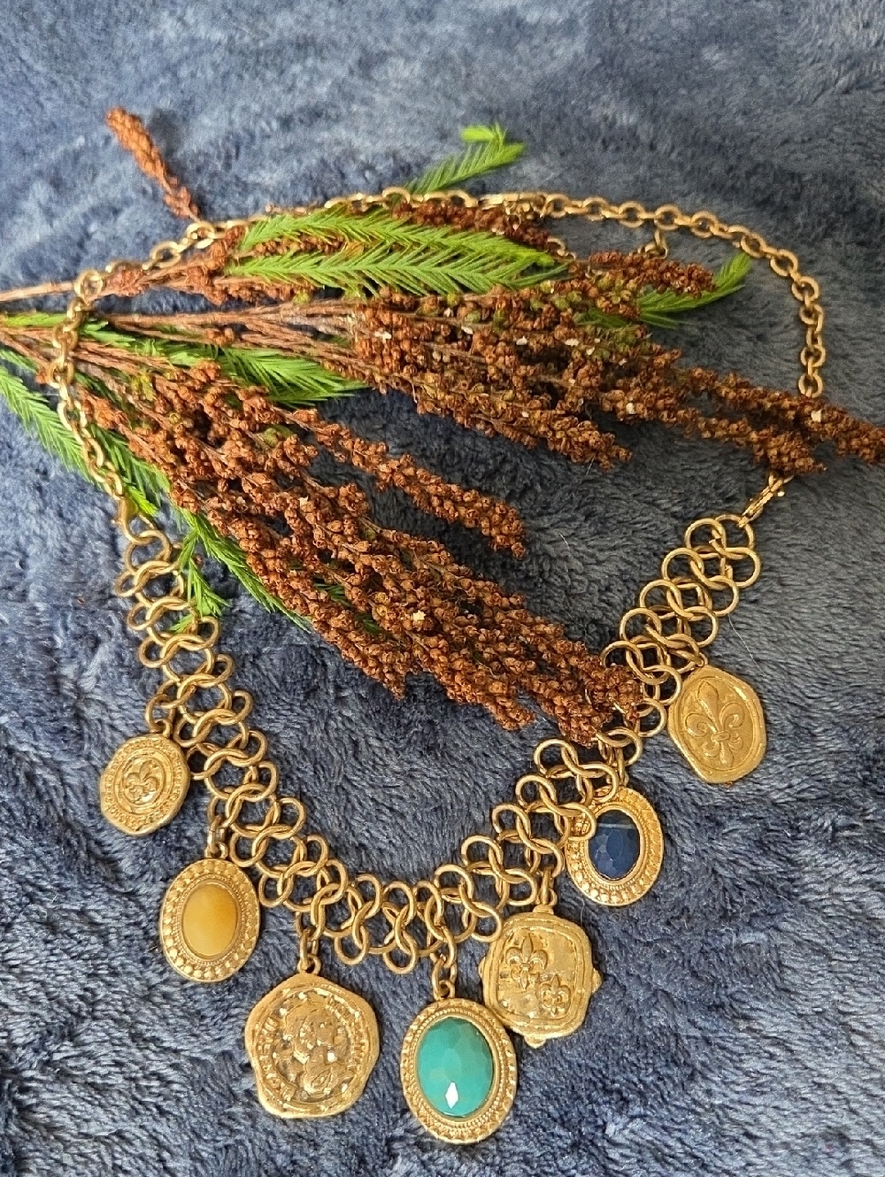 2/$35 Mia Fashion Coin Bib Necklace.